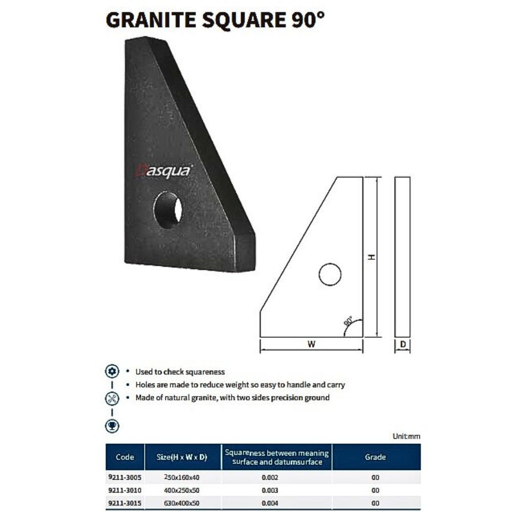 90deg. GRANITE SQUARE 630X400X50