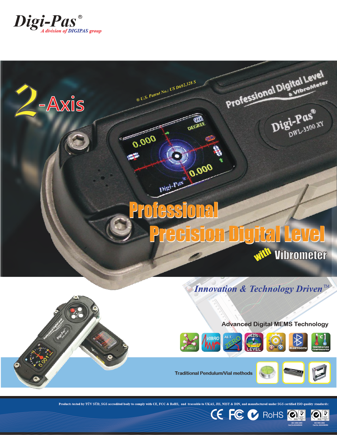 Level | 2-Axis Precision Digital Level DWL3000XY Black | iNTERTOOL Shop