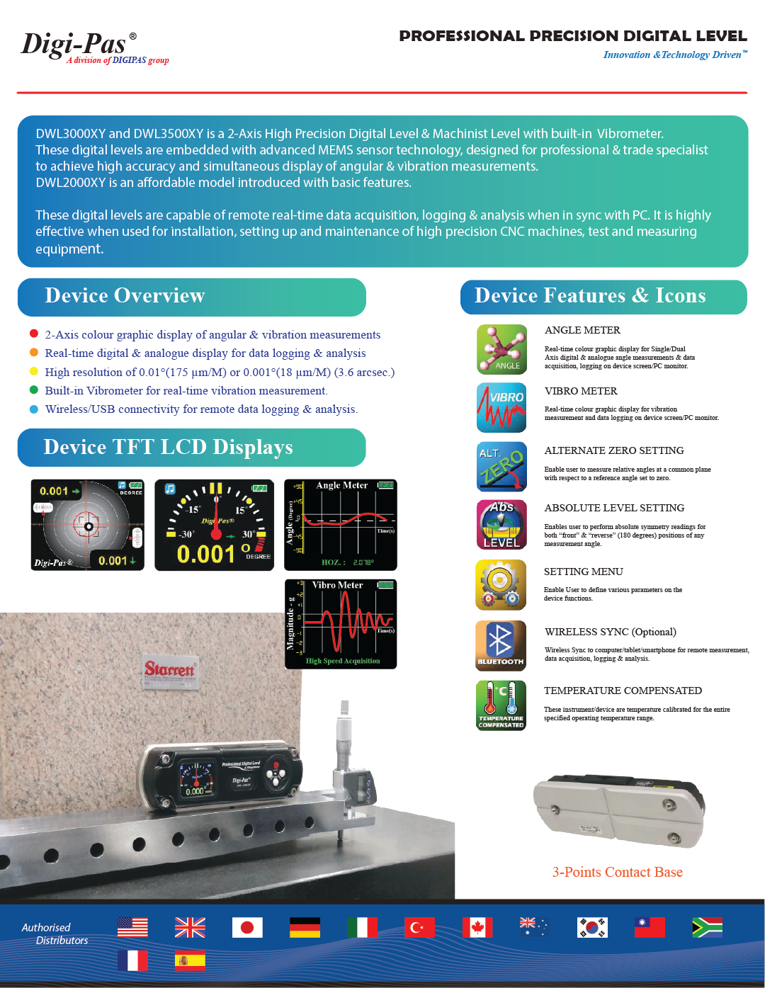 Level | 2-Axis Precision Digital Level DWL3000XY Black | iNTERTOOL Shop