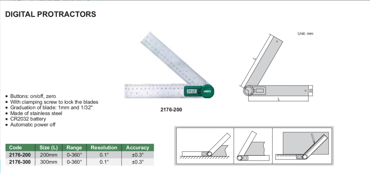 DIGITAL PROTRACTOR รุ่น 2176 | iNTERTOOL Shop