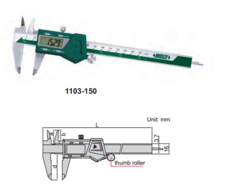 DIGITAL CALIPER สวิตซ์ ปิด+เปิด, เซต 0, หน่วยวัด มิล/นิ้ว ดเครื่องอัตโนมัติและเปิดเมื่อเลื่อนแกน ดิจิตอล